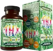 Vegan Omega 3 Algae Oil with DHA, EPA, Omega 6 - The No Fish Harmed Blend