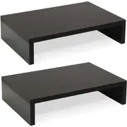 2 Tier Wood Monitor Stand Riser for 2 Monitors/PC/Laptop