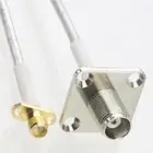 RP-SMA female 2- flange to TNC jack panel RG402 Semi-Flexible Tinned Jumper 4~40