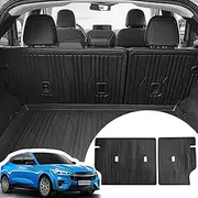 ZQULOYO Rear Seat Back Cover Backrest Protector for Ford Mustang Mach-E Accessories 2021 2022 with Velcro All Weather Split Dog Liner Pet Mat Cargo Trunk Liner 2 PCS