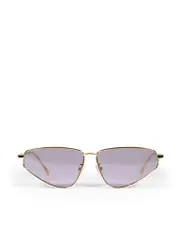 Shiny Endura Gold Metal Cat Eye Sunglasses