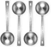 4Pcs Coffee Scoop Spoon - 1 Tablespoon Measuring Spoon, 15ML Stainless Silver