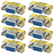 8 Pcs DB9 D-SUB 9 Pin Serial Female to Female Mini Gender Changer Couple Adapter