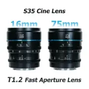 SIRUI Night Walker 16mm 75mm T1.2 S35 Cine Lens For Sony E Fuji X Canon RF LUMIX