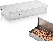 SUZEYEN BBQ Smoker Box for Wood Chips – Heavy Duty Stainless Steel Smoking Box with Hinged Lid, Compatible with Gas & Charcoal Grills, Adds Rich Smoky Flavor to Meat, Fish & Veggies – 1000ml Capacity