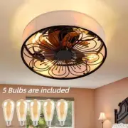 TOZING Ceiling Fan w/ Light Small Indoor Residential Remote Control Flush Mount