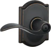 Schlage F40 Acc 716 CAM Camelot Collection Accent Privacy Lever, Aged Bronze