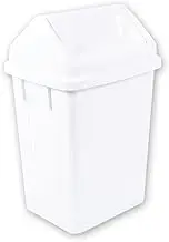 X-Tra Kleen Swing Top Garbage Bin White, 10L Capacity, Controls Odors with Swing Open Lid for Easy Access, Ideal for Home or Office, Compact Design