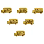 School Bus (6 pcs) - Shelly's Buttons - Children's Buttons - Craft Sewing Scrap