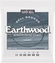 [Ernie Ball] Light Earthwood Bell Bronze Acoustic Guitar Strings 11-52