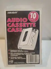 AMARAY Empty AUDIO CASSETTE TAPE Cases. Pack Of 10. Brand New.