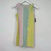 Grayson Threads Girls Kids' Tie Dye Striped Tank Dress Multicolored L(10-12) NWT