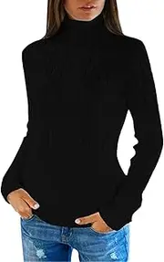 [bwgrytuy] Women's Autumn and Winter Regular Turtleneck Long Sleeved Knitted Turtleneck Sweaters Pullover Outerwear