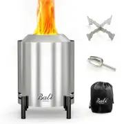 BALI Outdoor Table Top Fire Pit Round Stainless Steele Smokeless Portable 6.5”