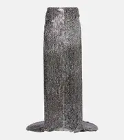 [Dries Van Noten] Dries Van Noten Sequined maxi skirt AU 10 silver