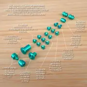 Benchmade 535 BUGOUT 20pc GREEN Titanium Screw Set, Pivot, Standoff, Pin, T Stud