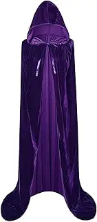 Bestgift Unisex Full Length Hooded Halloween Robe Cloak Long Velvet Cape Cosplay Costume
