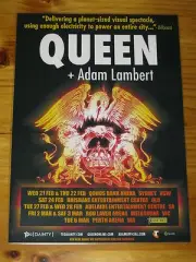 QUEEN - ADAM LAMBERT - 2018 Australia Tour - Laminated Promotional Poster.