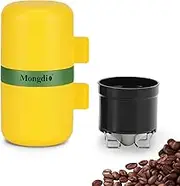 Mongdio Portable Coffee Maker for Travel With Manual Grinder,Permanent Stainless Steel Coffee Drip Filter, Adjustable Manual Grind Settings with 2 Cups, Great for Camping, Hunting, Outdoor - Yellow