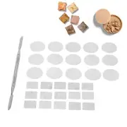 Colorful Metal Stickers for Eyeshadow Palette Empty Square Round Stickers Set