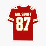 Taylor Swift, Travis Kelce, Mr Swift 87, Vinyl 3" Die Cut Sticker