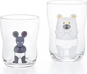 Aderia S6351 Tsupera Tsupera Glasses, White Bear Pants, Pair Set, Gift Box, Made in Japan, Dishes, Break-Resistant, Tempered Glass, Birthday Gift, Gift, Easy to Hold, Toddler, Cute, Stylish,