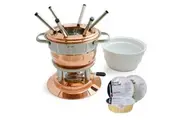 Swissmar Lausanne Copper 11pc Fondue and Swiss Fire Gel 88ml Set of 3