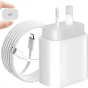 iPhone Fast Charger, 20W iPhone/iPad Charger Adapter with USB-C to Lightning Cable 1m, Compatible with iPhone 14/13/12/11/Xs Max iPad, Airpods