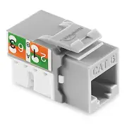 NavePoint 90 Degree Cat6 Keystone Jack, RJ45 Ethernet, Type 110 Gray, 25-Pack