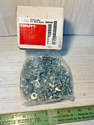 HILTI 00069850, 1/4" NUT & WASHER 100 Pc/BOX