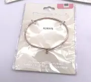 Vintage Fresh & Co "Always" Brass Bangle Bracelet Women's Rose Gold Tone