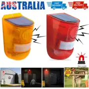 Solar Motion Sound Alarm LED Strobe Warning Red Light Outdoor Keep Animal Away