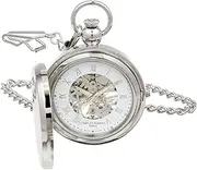 [CHARLES-HUBERT PARIS] Charles Hubert 3850 Mechanical Picture Frame Pocket Watch, SILVER, Mechanical