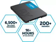 Crucial BX500 1TB 2.5' SATA3 6Gb/s SSD - 3D NAND 540/500MB/s 7mm 1.5 mil MTBF 3y