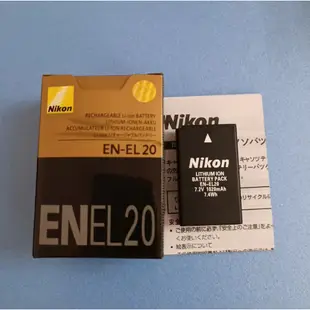 尼康EN-EL20a EL20原廠相機電池P1000 J1 J2 J3 S1 p950 coolpix A微單相機電池