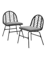 [Gardeon] Outdoor Wicker Chairs x2 in Black