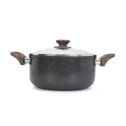 24cm Wood Look Handle Saucepan