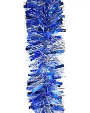 25m SILVER BLUE Mix Christmas Tinsel 75mm wide