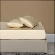 3pcs Silk Fitted Sheet Pillowcase Elastic Band Anti-Slip Mattress Cover(Style8,180x200cm)