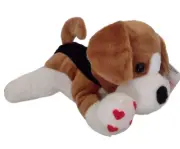 New Beagle Terrier Puppy Dog Brown Red Valentines Day Hearts Plush 2023 9"