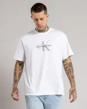 [Calvin Klein] Calvin Klein Men's Hero Monologo T-Shirt in Brilliant White Size Small S Brilliant White