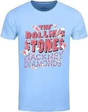 [Rock Off] The Rolling Stones - Hackney Diamonds Broken Cotton Adult Unisex T-Shirt, blue, S