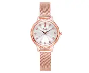 W14 Rose Gold White Literary Fashion Trend Ladies Watch Casual Ultra-thin Waterproof Quartz Watch Girls Decoration Wristband Jewelry