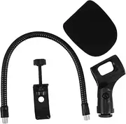 Abaodam 1 Set Flexible Gooseneck Mic Stand with Table Clamp Adjustable Microphone Holder for Streaming Recording Voice Recognition Compact Stable Design for Desk Use