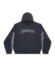 Balenciaga Logo Printed Hoodie 1,2 Black