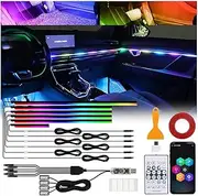 Neoflow Dynamic RGB Interior Light Kit, 6 Light Strips Kit, Ambient Lighting Car Interior with Wireless App,Dynamic Color Chasing Adjustable Brightness (Footlights,140cm+75cm*4+35cm)