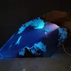 Epoxy Resin Wood Light Lamp Large Diver And Humpback Whale Led Lights Night T YT