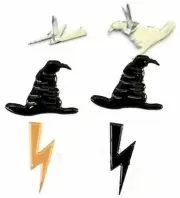 WIZARD HAT & LIGHTNING BOLT BRADS Potter Scrapbooking Card Making Stamping