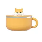 Silicone Ring Bowl Heat-resistant Ramen Bowl Ramen Bowl with Lid Spoon for Dorm
