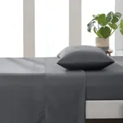 ESSN 500TC Cotton Sateen Flat Sheet Charcoal (Single, King Single,Double, Queen, King)